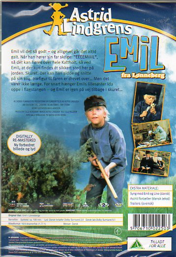 DVD Danish - Astrid Lindgren - Emil Fra Lonneberg - Emil Lönneberga - NEW